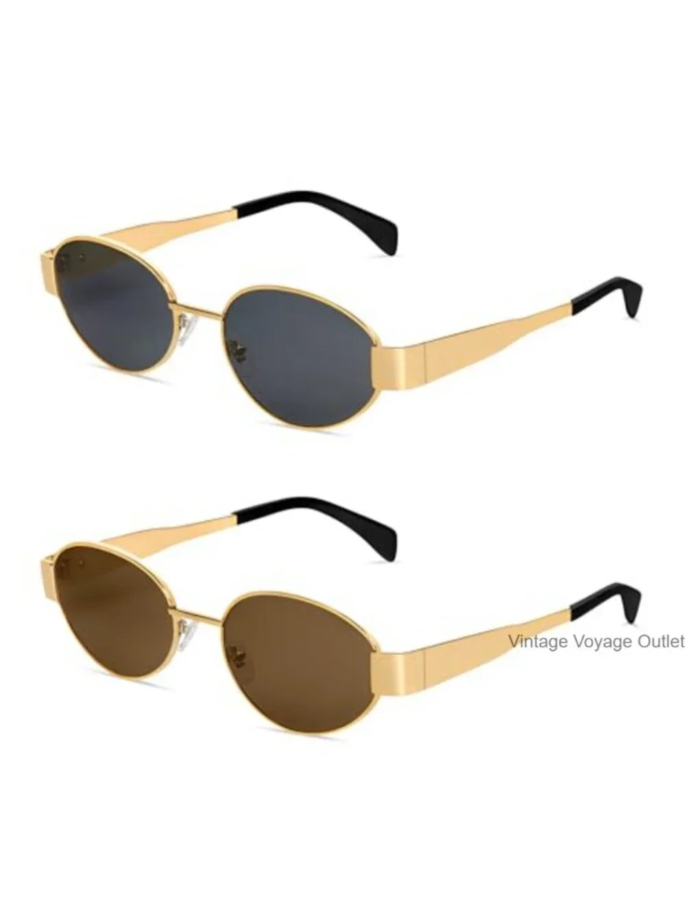 Retro Oval Sunglasses for Women Men UV400 Protection Designer Trendy Unisex